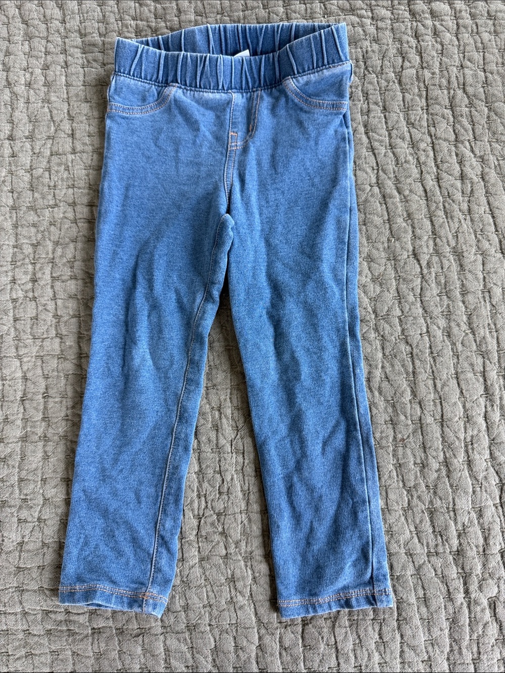 Cat & Jack Girls Denim-Style Blue Jeggings with Elastic Waist